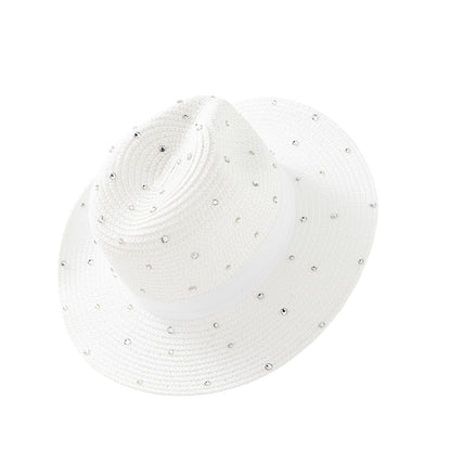 Rhinestone Sunhat In White