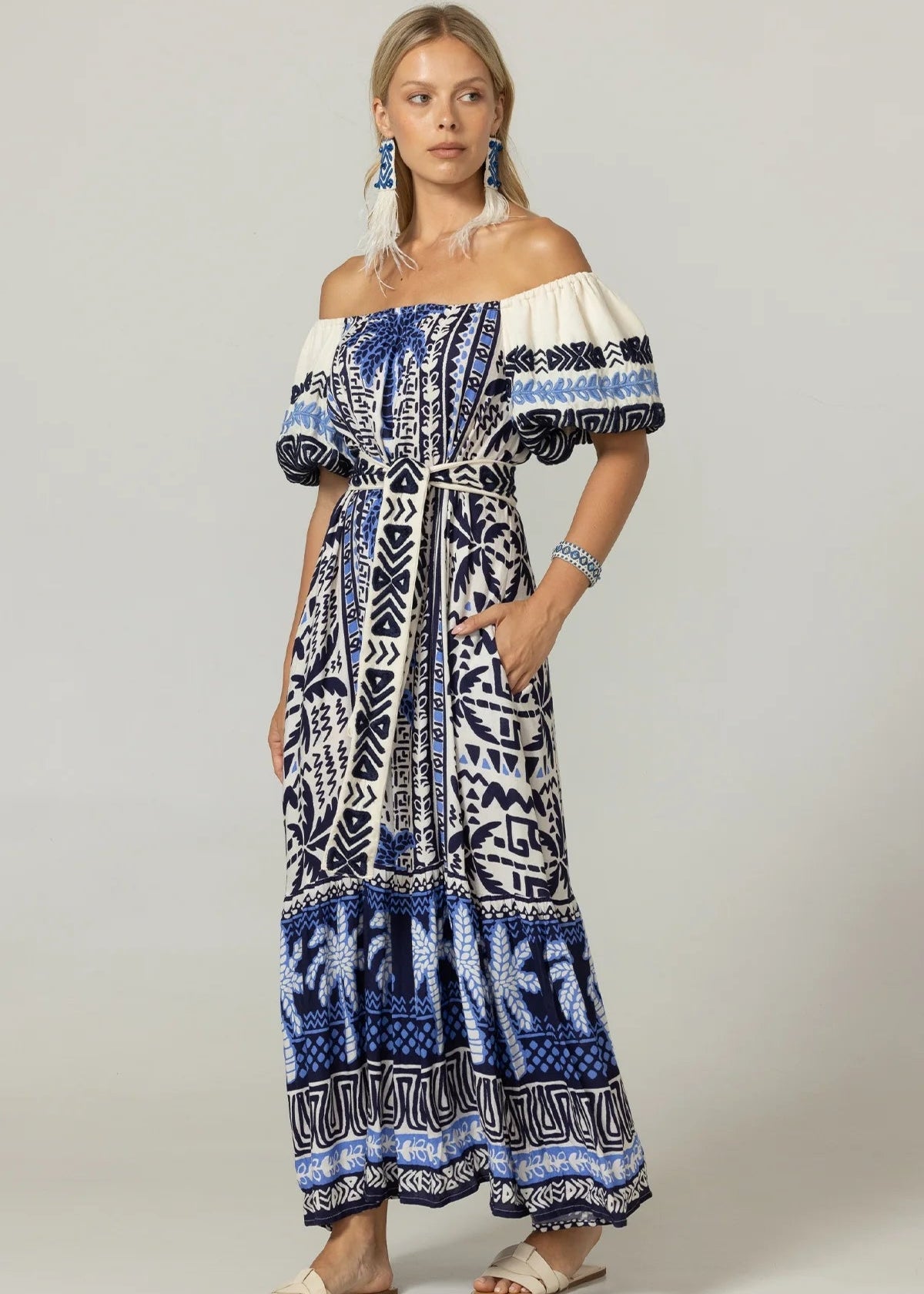 Miss June Off The Shoulder Mya Long Dress