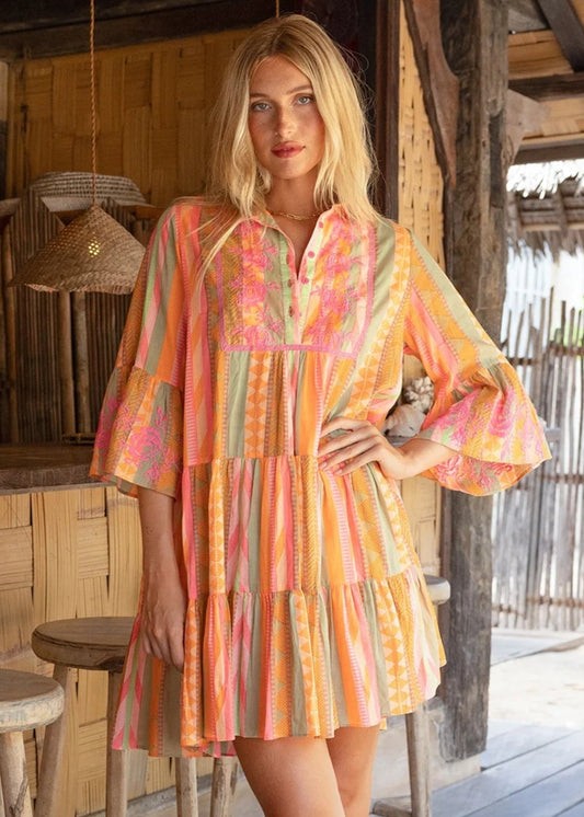 Miss June Embroidered Akira Short Dress