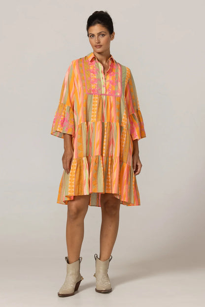 Miss June Embroidered Akira Short Dress