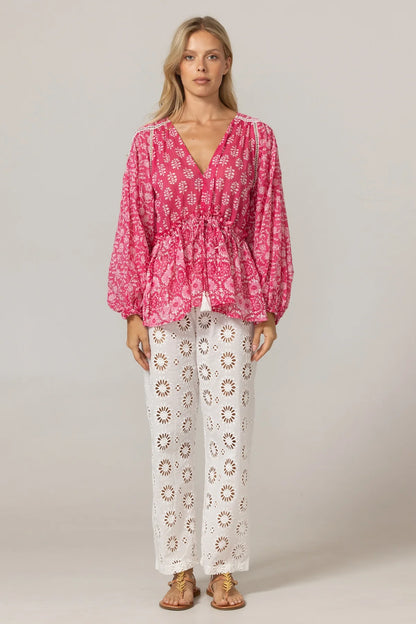 Miss June Pink Print Bonia Blouse