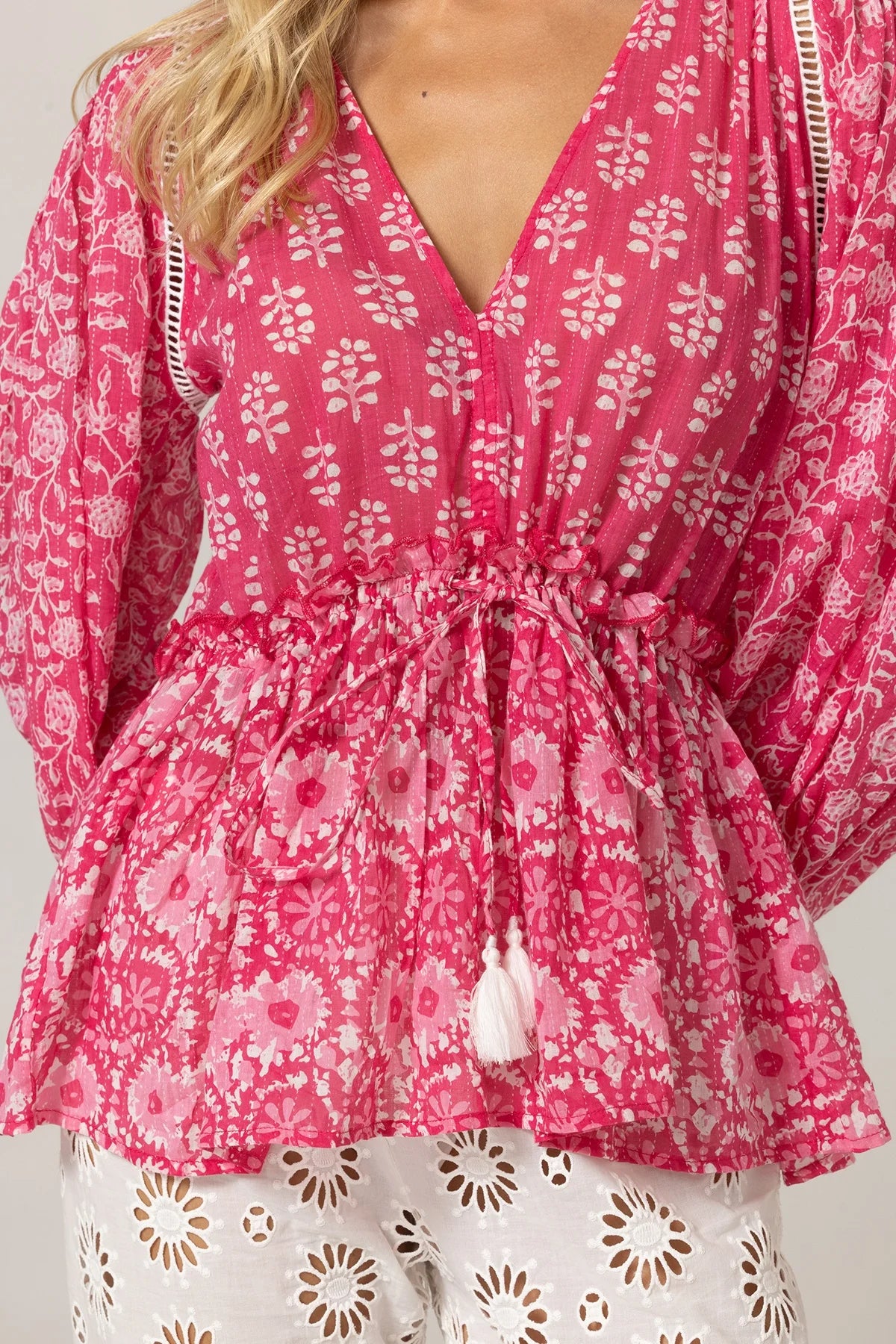 Miss June Pink Print Bonia Blouse