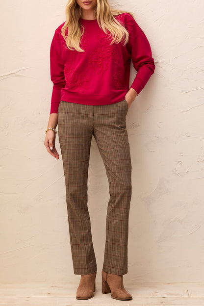 TRIBAL Stretch Check Print Trousers