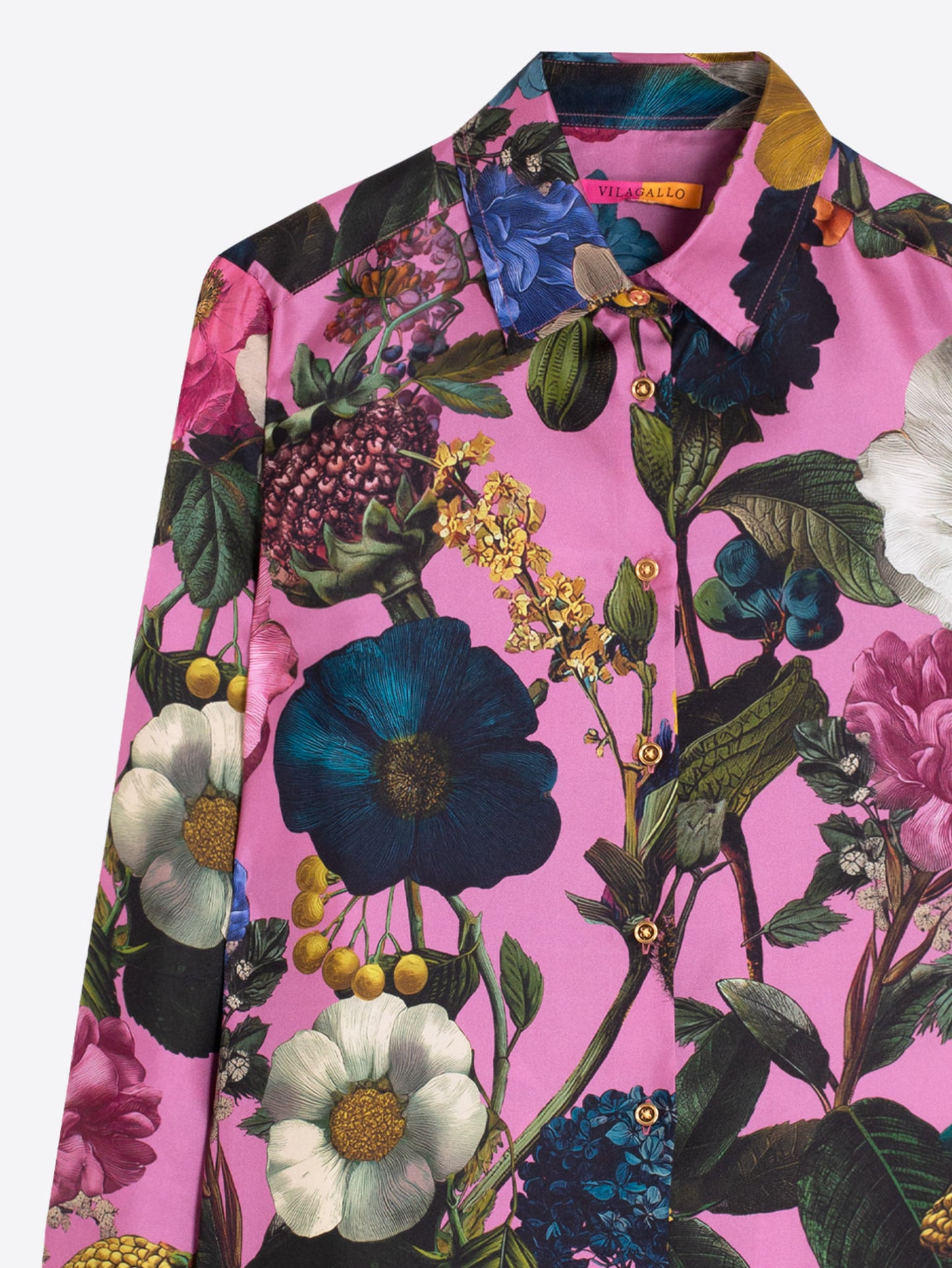 Vilagallo Pink Floral Silk Shirt