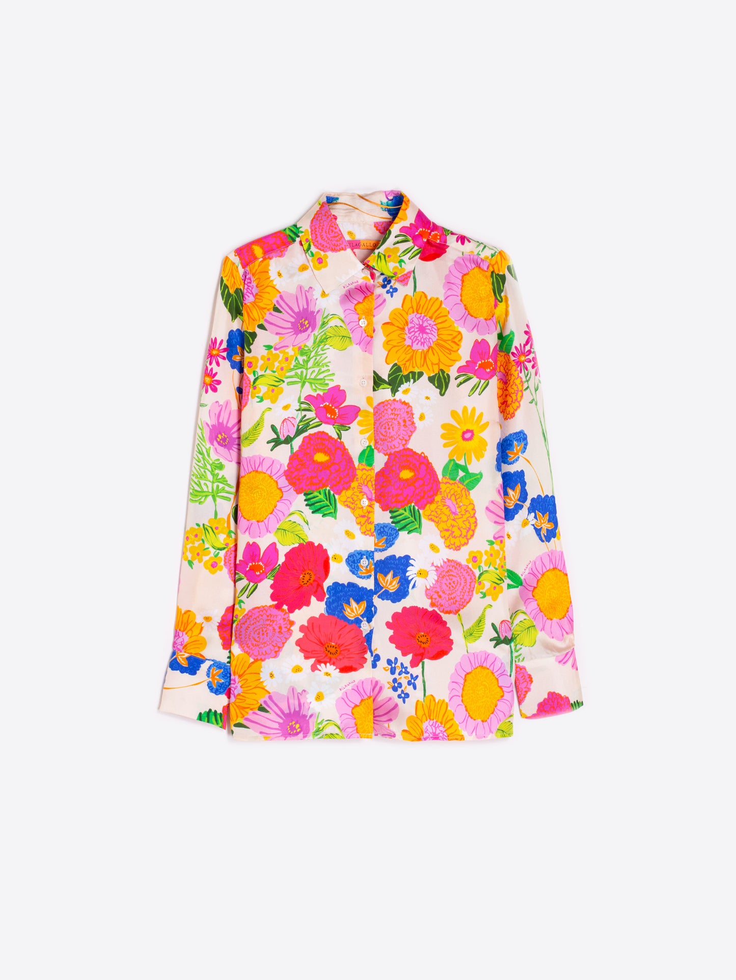 Vilagallo Floral Silk Shirt