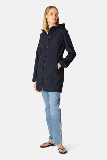 ILSE JACOBSEN Daybreak Womens Softshell Raincoat - Dark Indigo