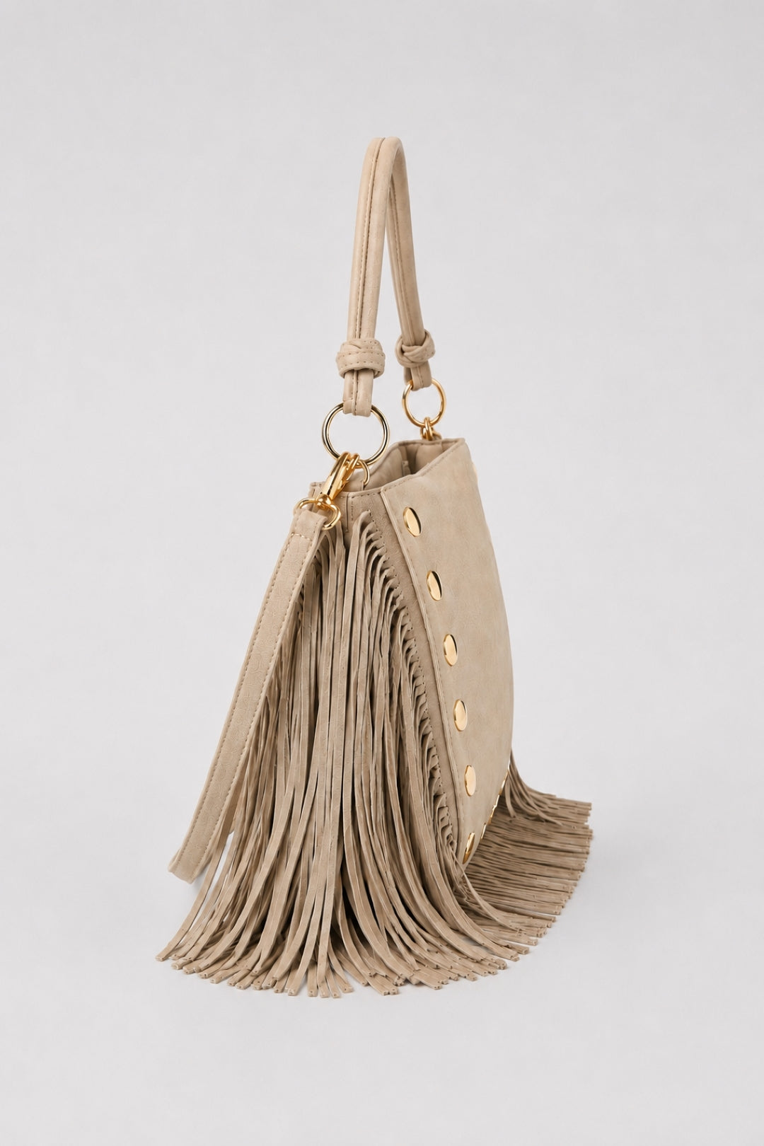 Sorena Simona Suede Tassel Bag In Natural