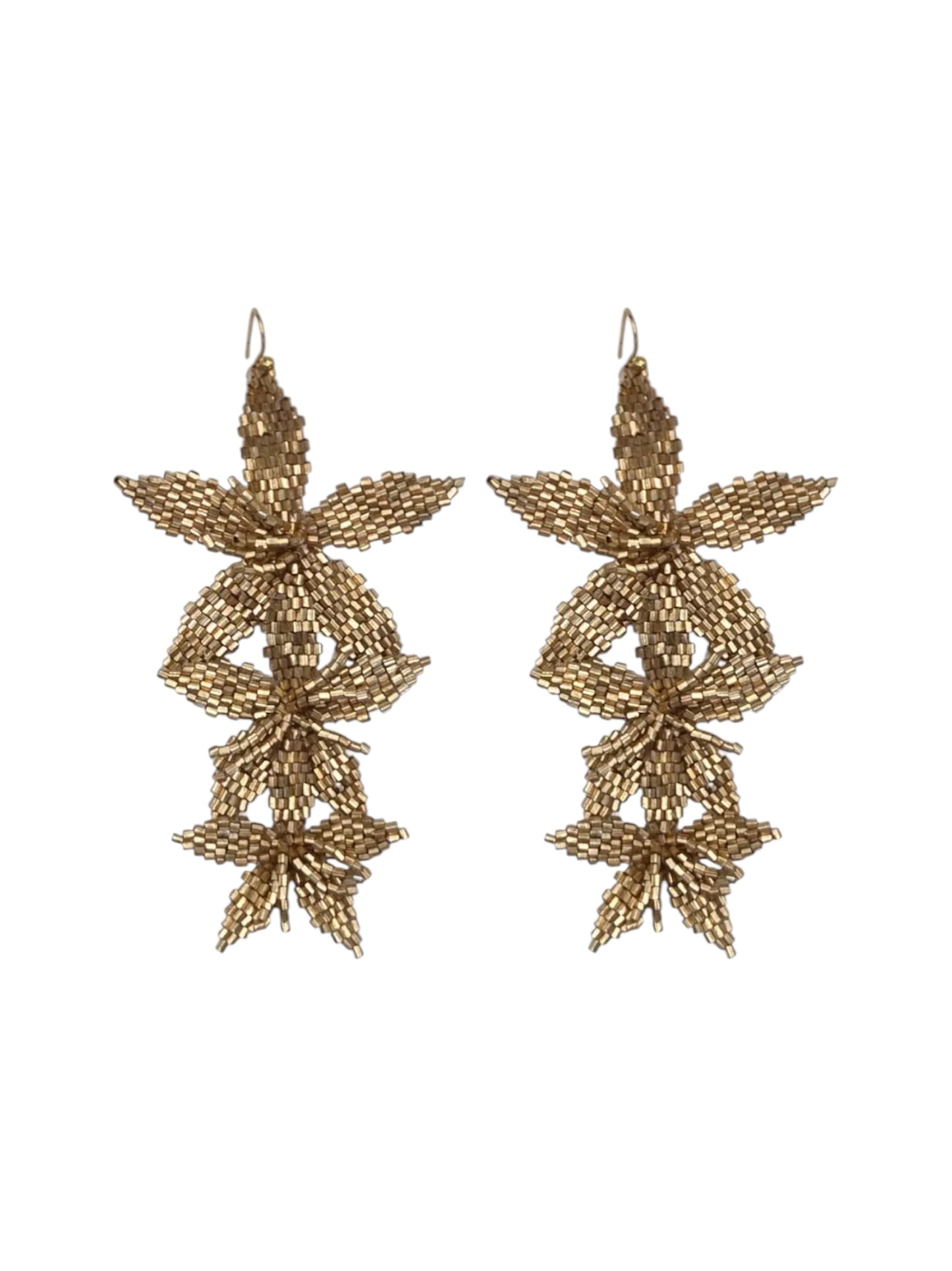 Triple Flowet Beaded Earrings
