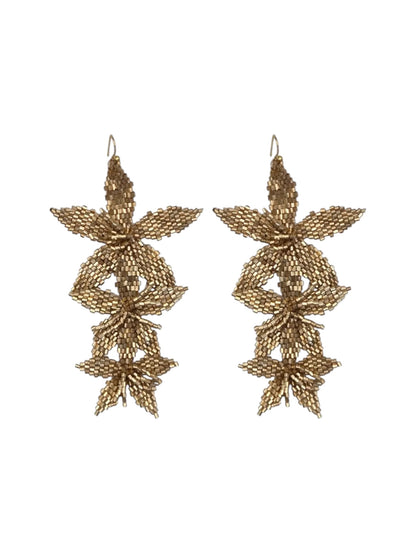 Triple Flowet Beaded Earrings