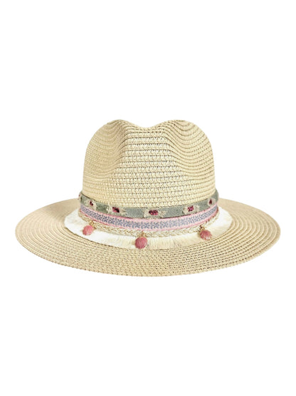 Pink Shell Boho Sun Hat