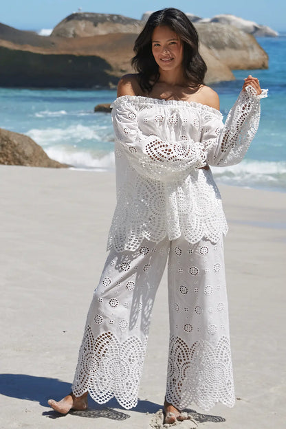 Miss June Rina Trousers In White
