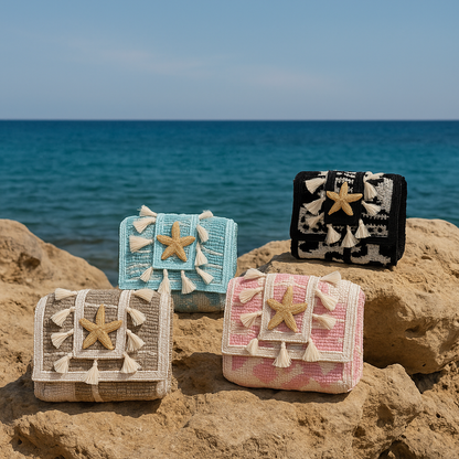 Sorena Greece Summer Kilim Clutch With Strap In White