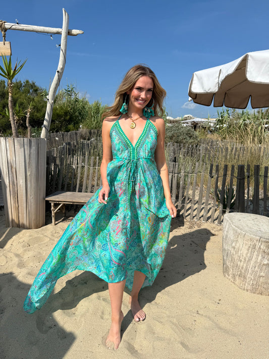 Valery Vain High Low Dress In Azur