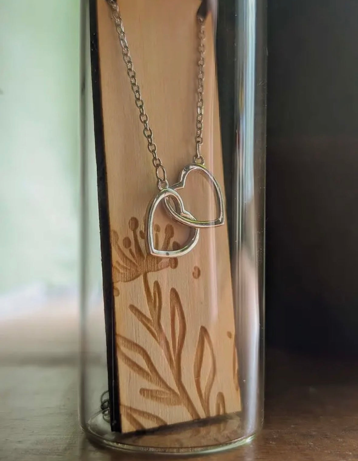 Double Heart Sterling Silver Necklace