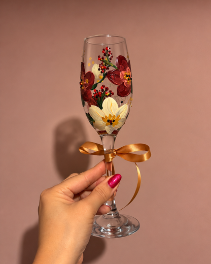 Hand Painted ‘Festive Fizz’ Prosecco Glass