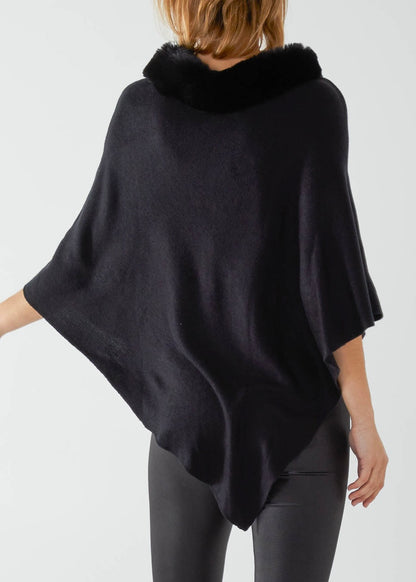 Faux Fur Neck Poncho