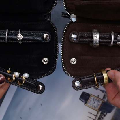 Leather Jewellery Case In Black