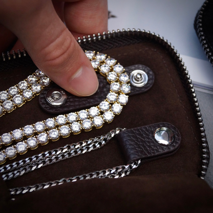 Leather Jewellery Case In Dark Brown