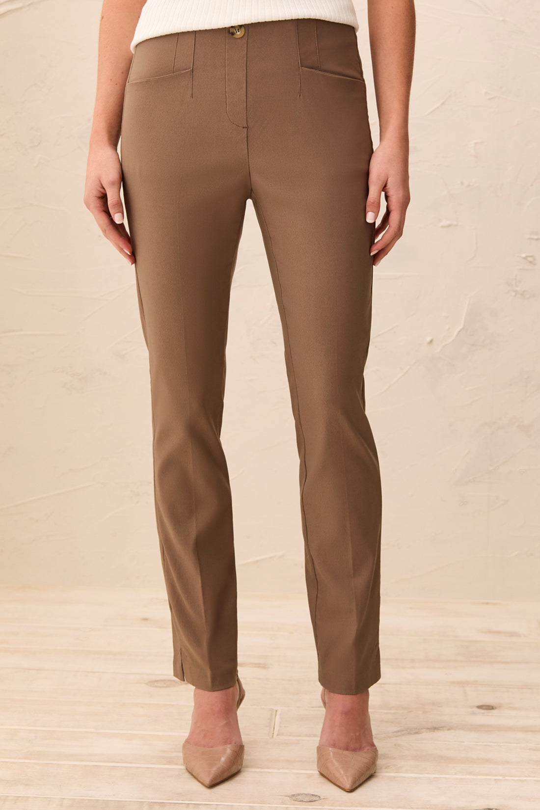TRIBAL Taupe Stretchy Trousers