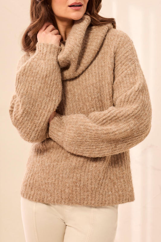 TRIBAL High Neck Cosy Jumper In Pashmina