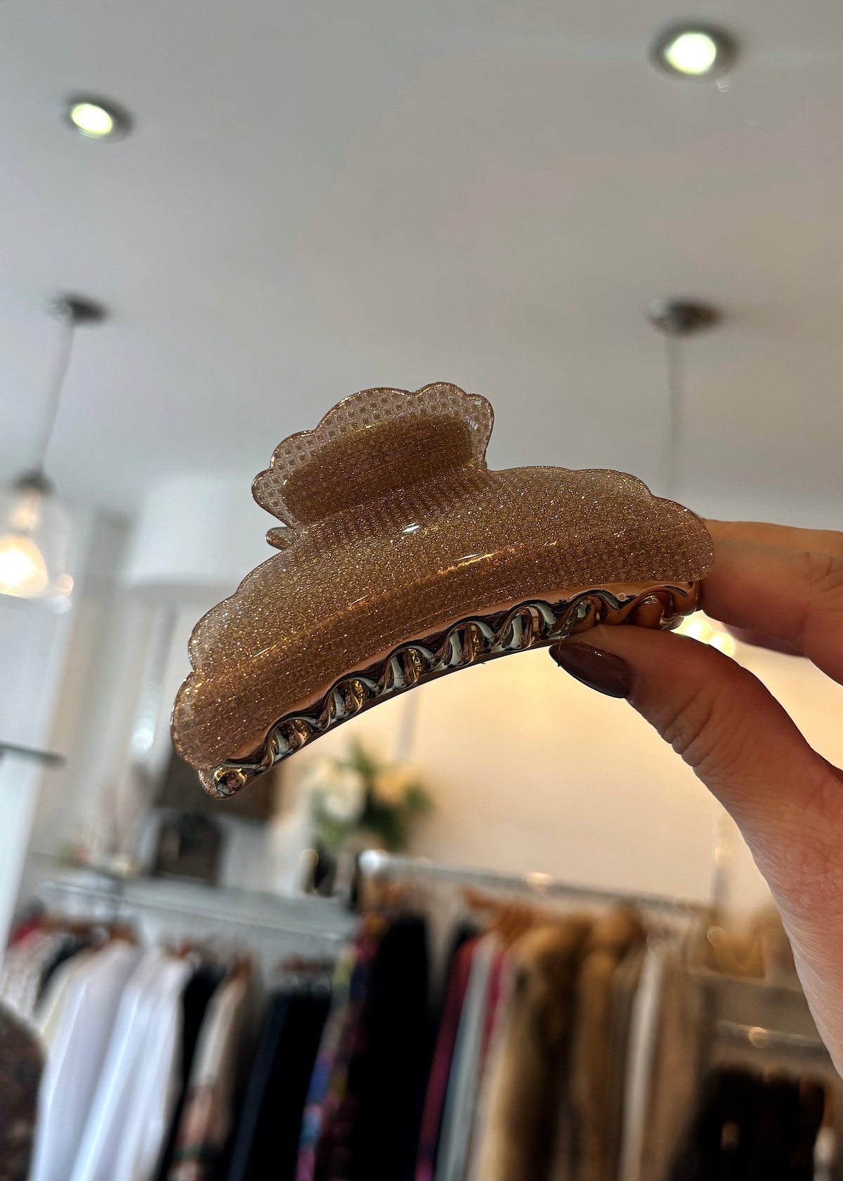 Sparkly Hair Claw Clip In Gold