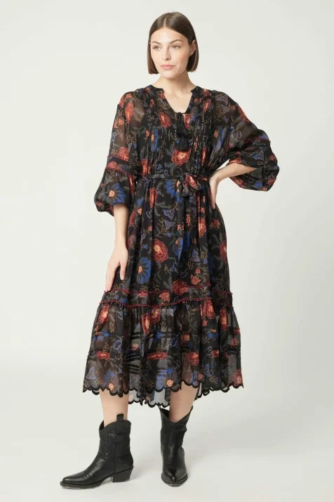 Miss June Mathilys Midi Dress With Belt