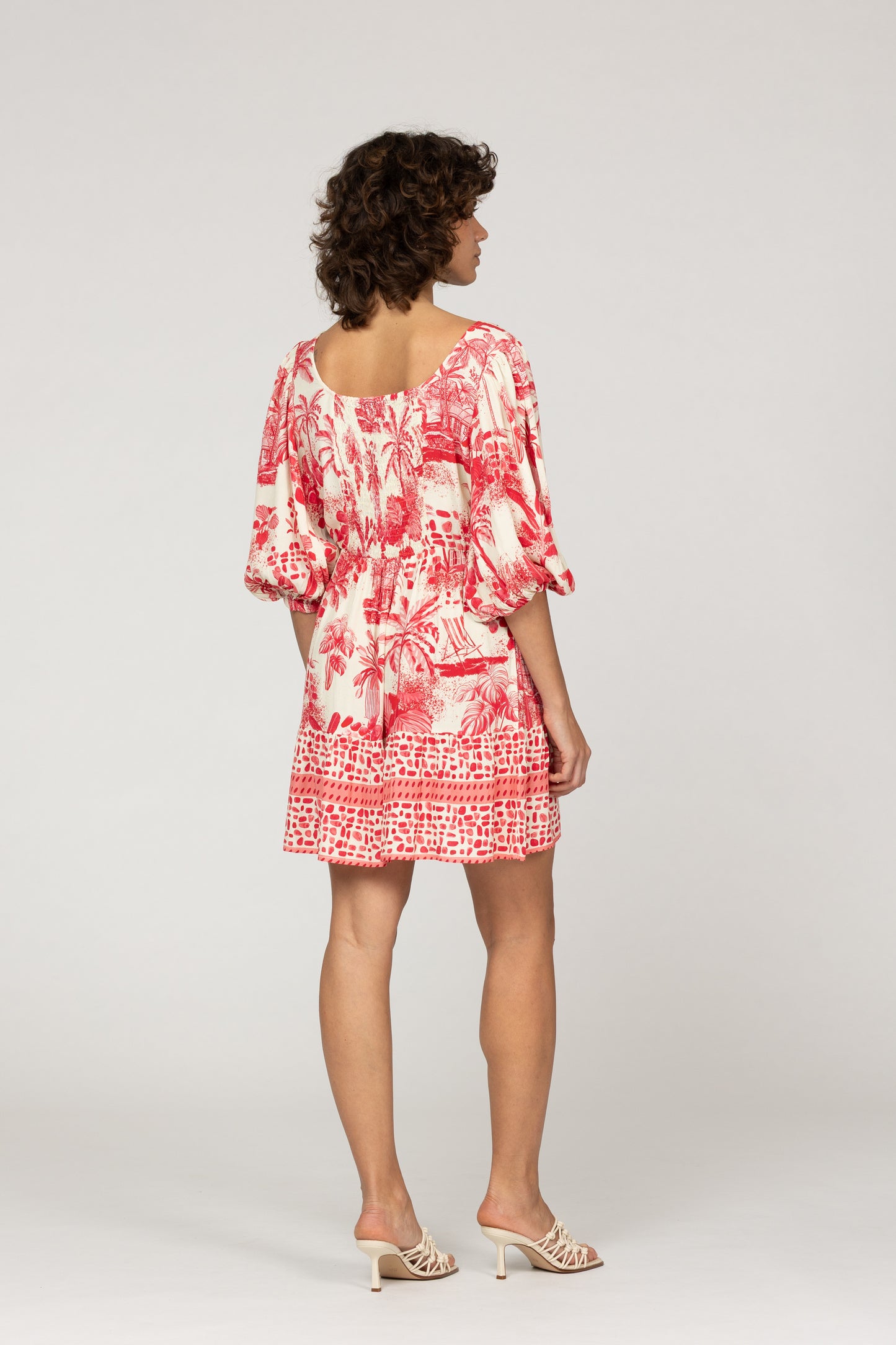 INOA Red Print Dress With Embellishment