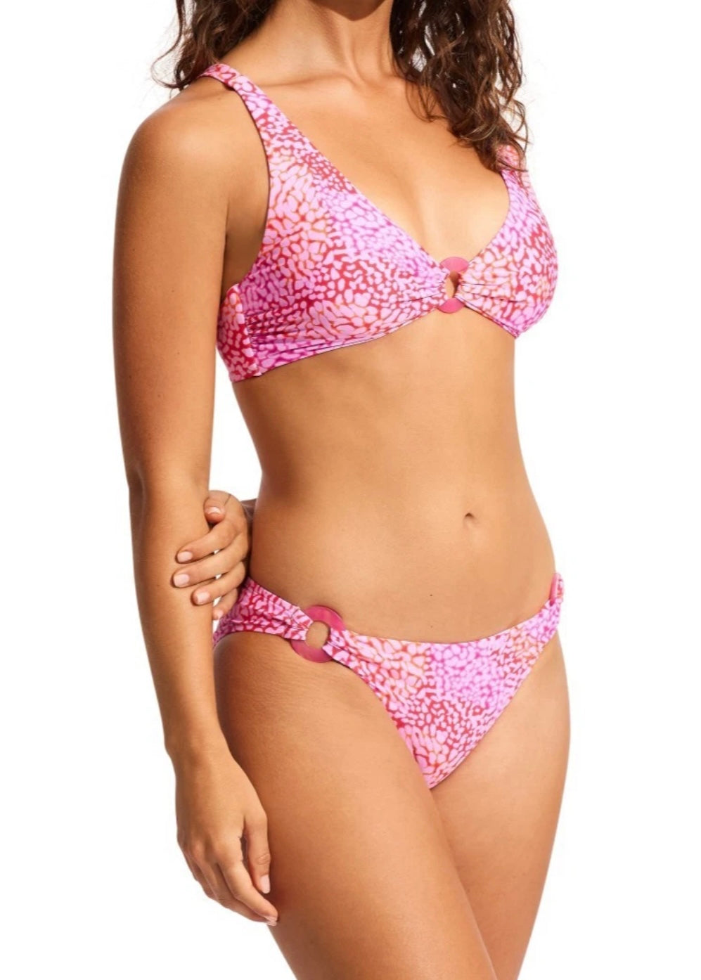 Seafolly SeaSkin Pink Print Bikini Set