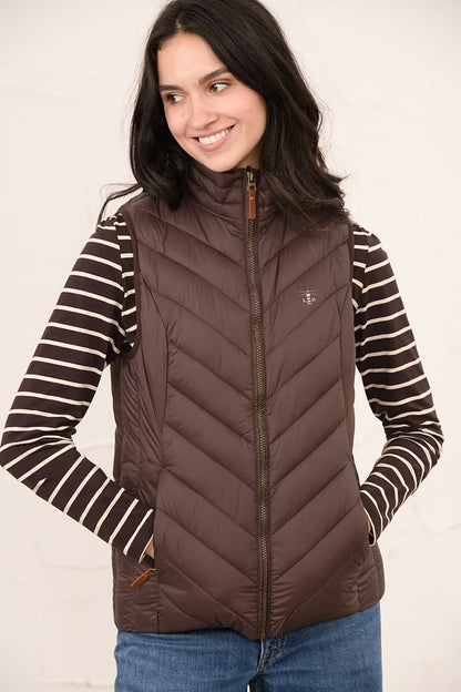 Lighthouse Laurel Padded Gilet In Cocoa