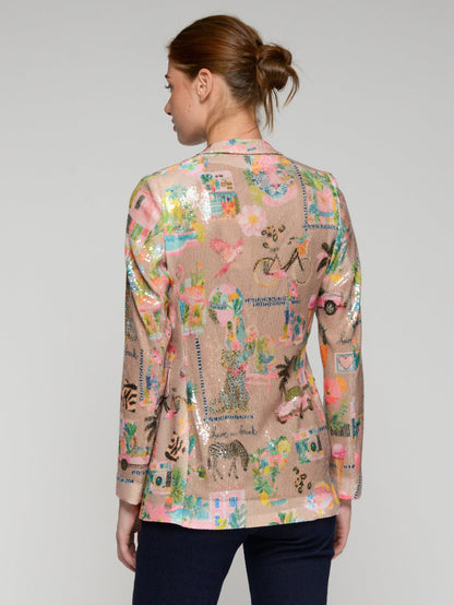 Vilagallo Multicolored California print sequin Blazer