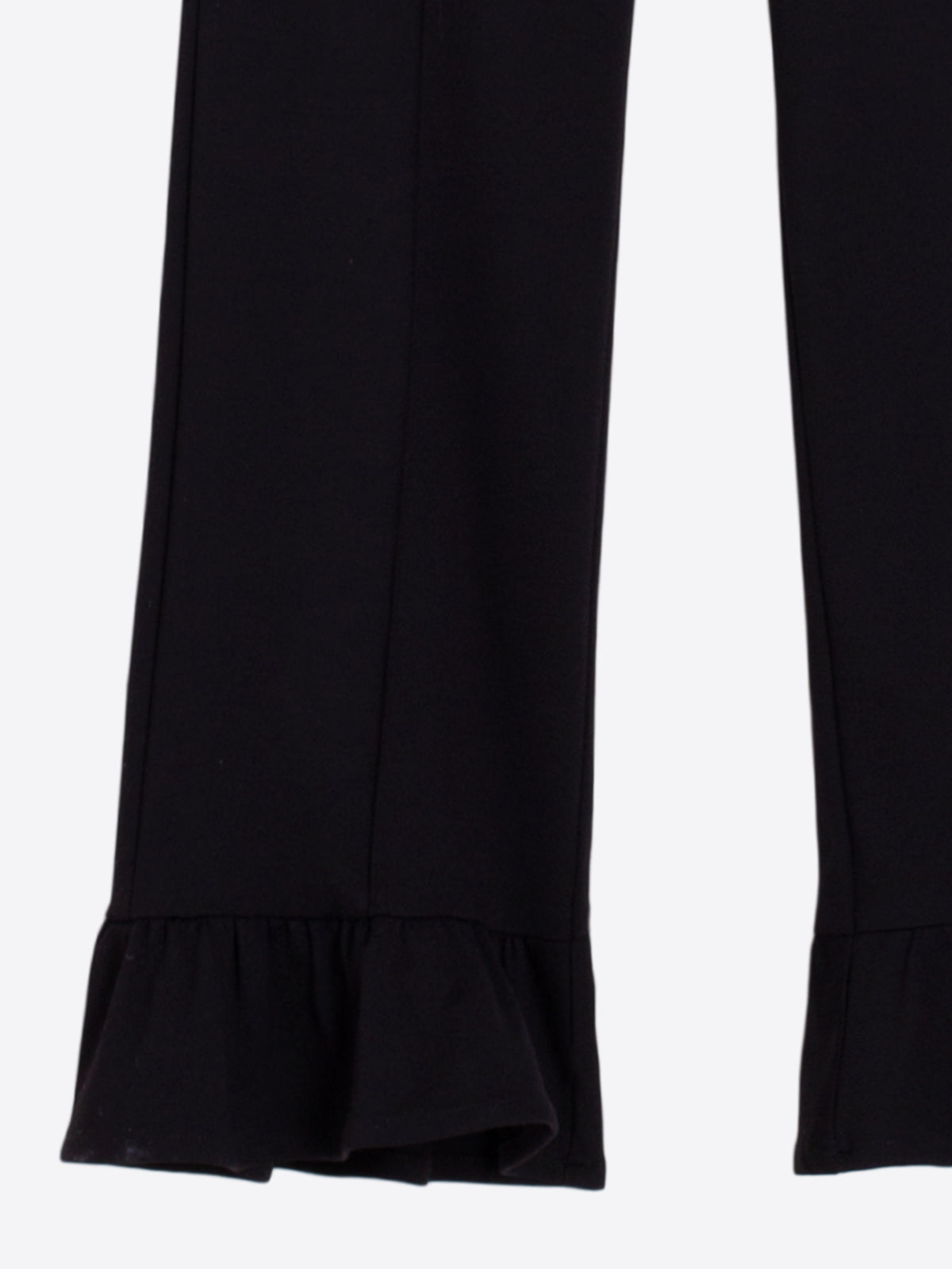 Vilagallo Ruffle Bottom Black Trousers