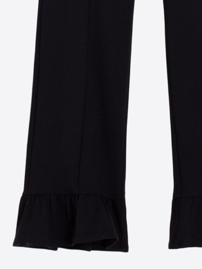 Vilagallo Ruffle Bottom Black Trousers