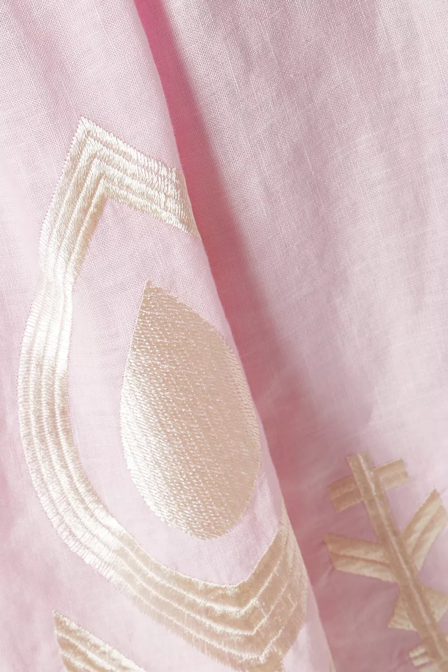 Greek Archaic Kori Bell Sleeve Blouse Pink/ Champagne