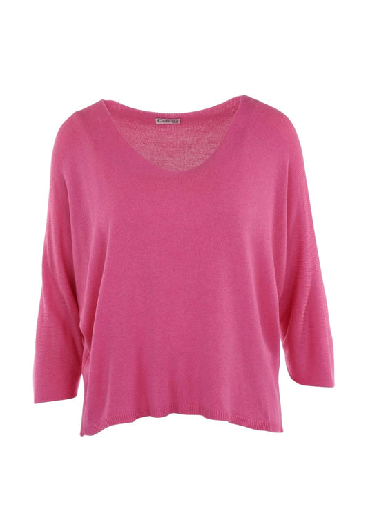 Cadenza Summer Knit Top In Fucshia