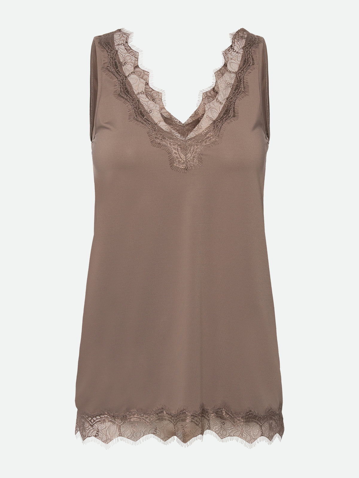 Rosemunde RWBillie SL Lace V-Neck Top In Falcon