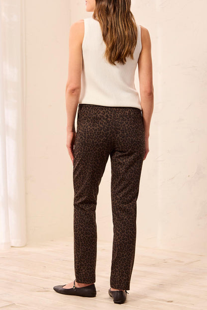 TRIBAL Stretch Leopard Print Trousers