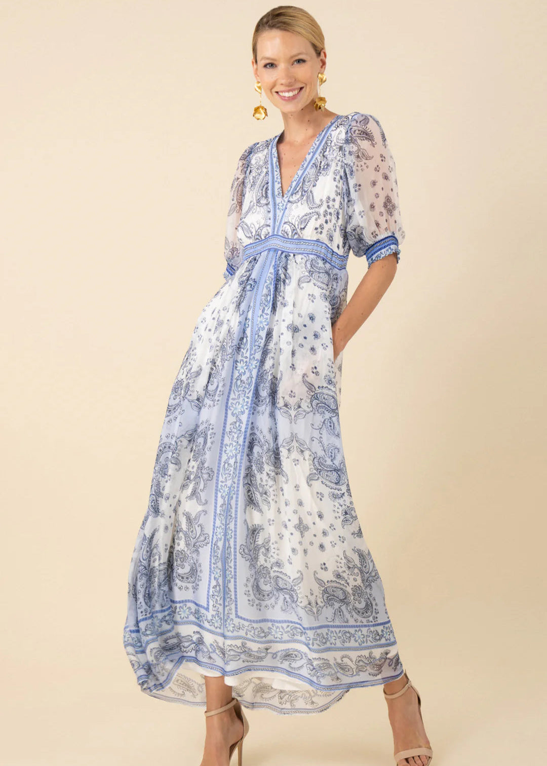 Hale Bob Lilian Chiffon Maxi Dress