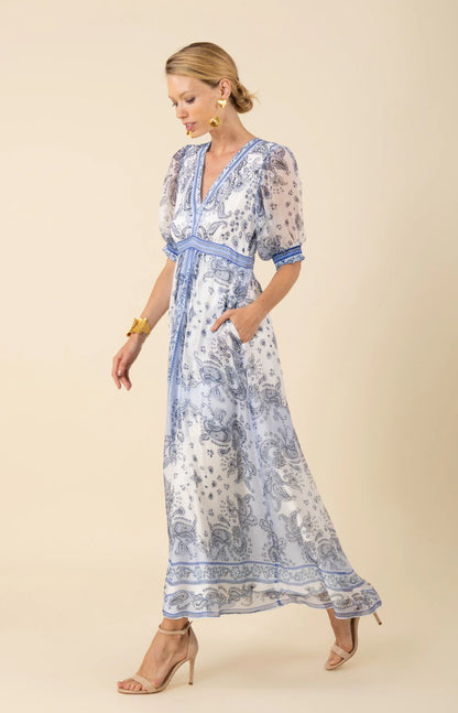 Hale Bob Lilian Chiffon Maxi Dress