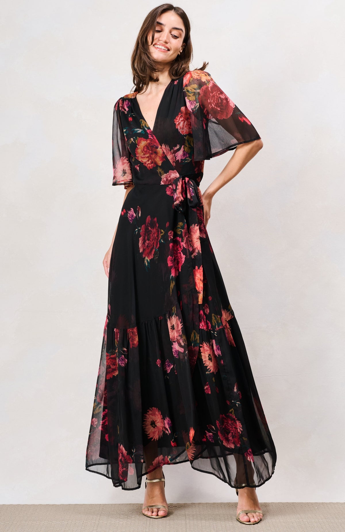 Hope & Ivy Anne-Marie Floral Wrap Dress
