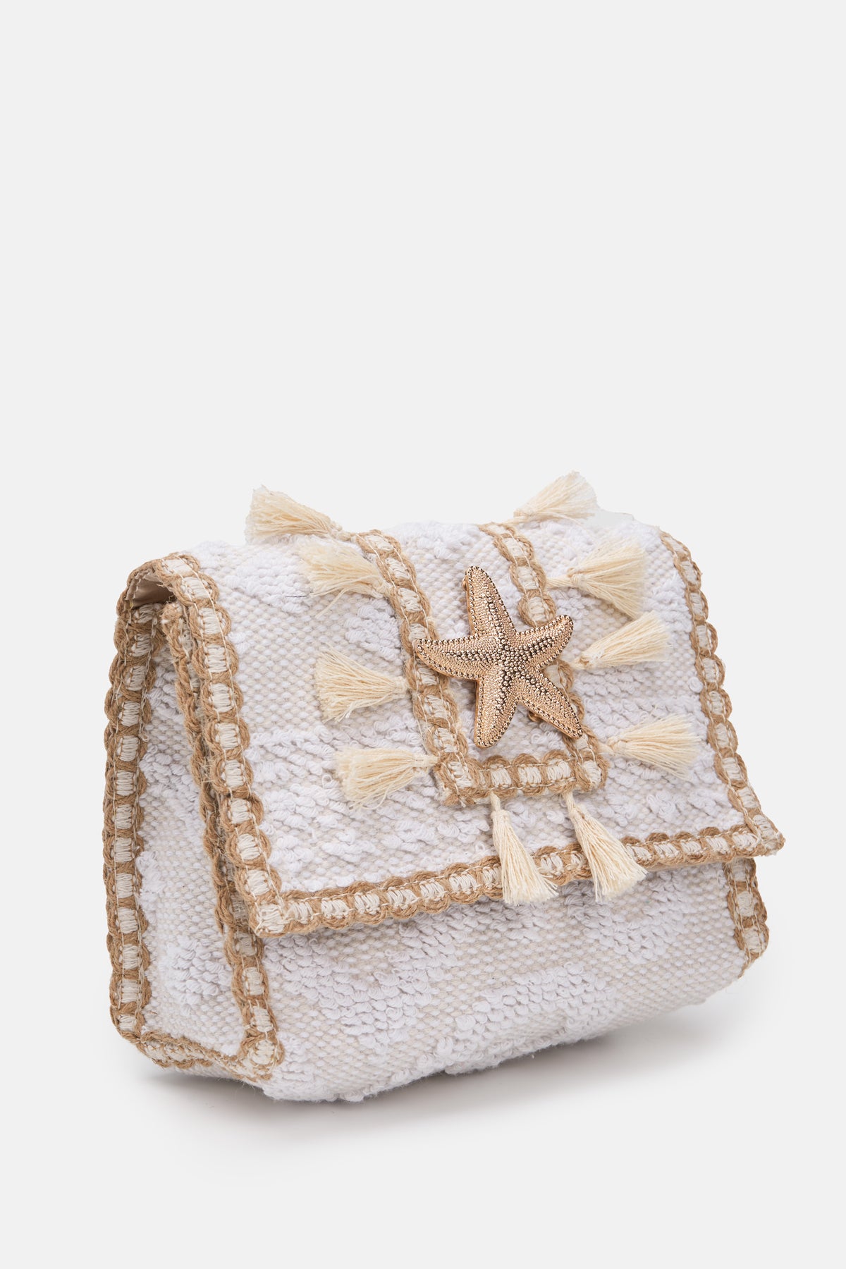 Sorena Greece Summer Kilim Clutch With Strap In White