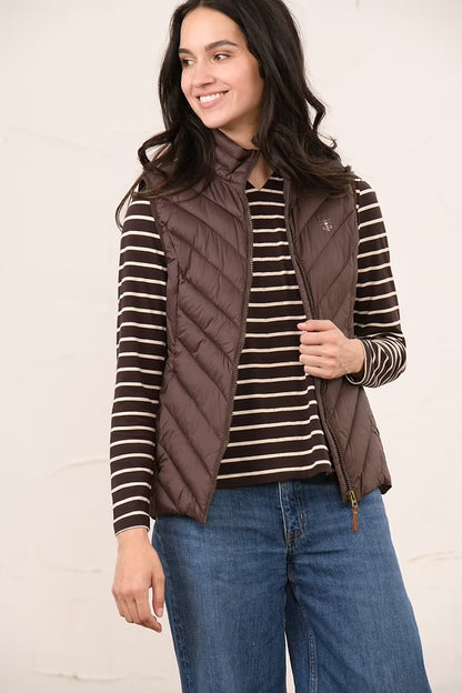 Lighthouse Laurel Padded Gilet In Cocoa