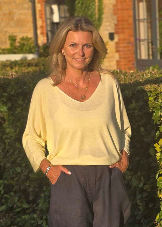 Cadenza Summer Knit Top In Yellow