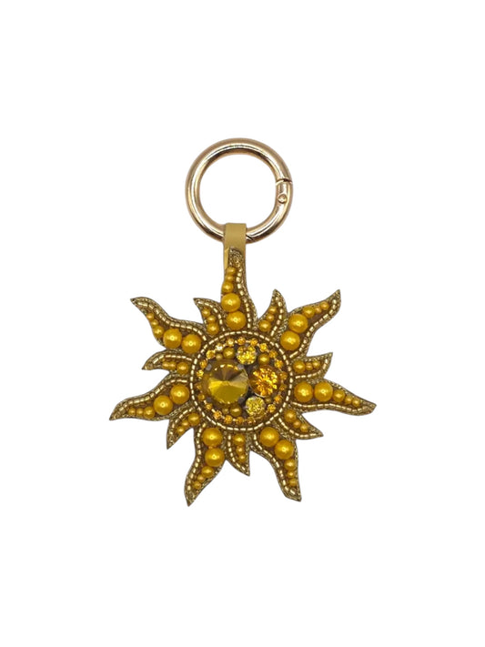 Golden Beaded Sun Keyring