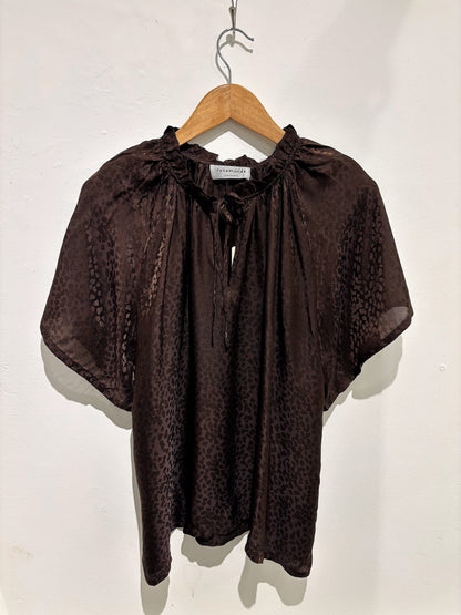 Rosemunde Brown Leopard Print Silk Mix Blouse