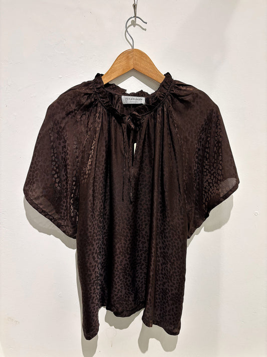Rosemunde Brown Leopard Print Silk Mix Blouse