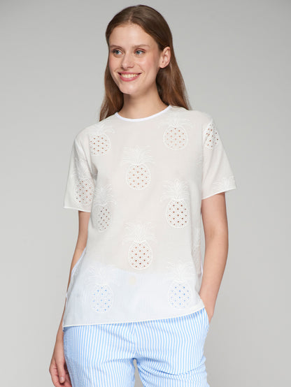 Vilagallo Pinapple Cut Out T-Shirt