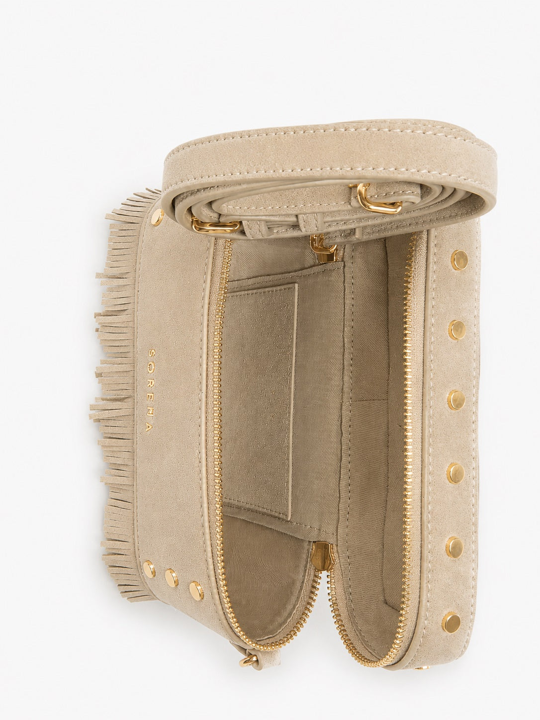 Sorena Suede Terra Tassel Vanity Crossbody Bag