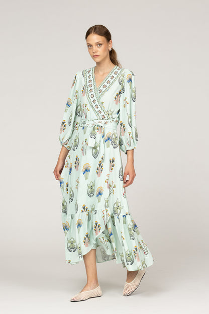 Inoa Wrap Dress With Embellishment - Silk Mix