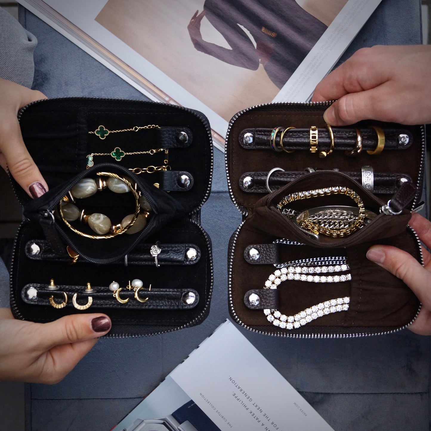 Leather Jewellery Case In Black