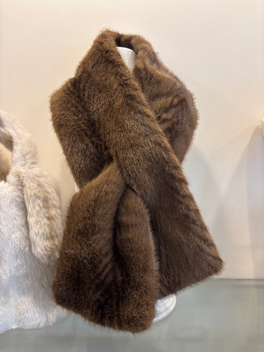 Brown Faux Fur Scarf